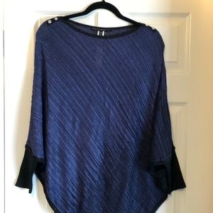 Navy and black poncho